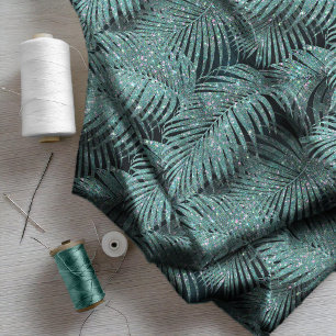 Sparkling Palm Blätter Muster Aquamarin ID831 Stoff