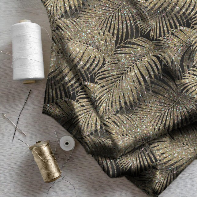 Sparkling Palm Blätter Muster Gold ID831 Stoff (Von Creator hochgeladen)