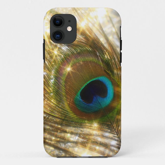 Sparkling Peacock Feather iPhone Case (Rückseite)