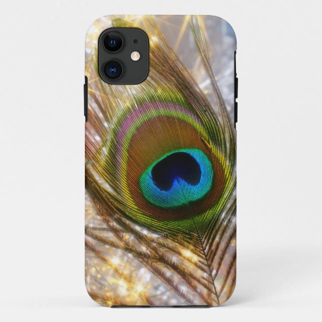 Sparkling Peacock Feather iPhone Case (Rückseite)