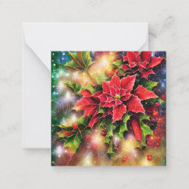 Sparkling poinsettia und Weihnachten mit heiligen Mitteilungskarte