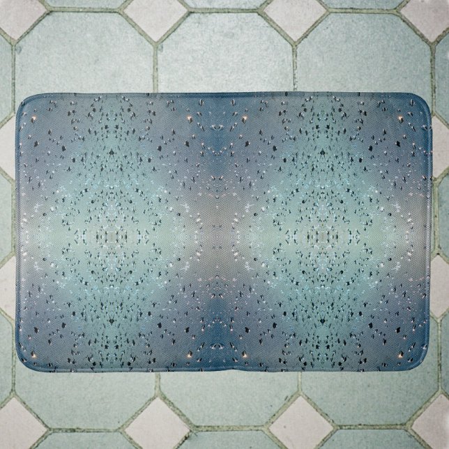 Sparkling Raindrops Boho Chic Blue Badematte (Von Creator hochgeladen)