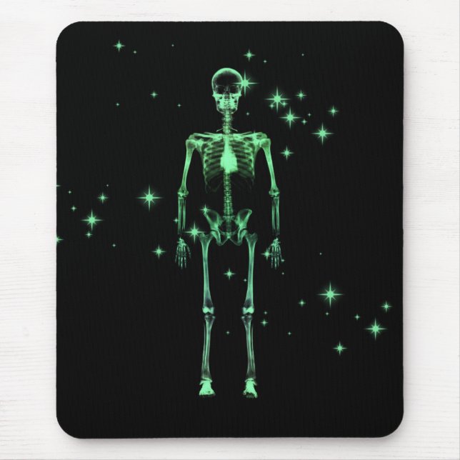 Sparkling-Ray-Skelett - grün Mousepad (Vorne)