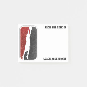 Sparkling Red and Black Basketball Coach Sports Post-it Klebezettel