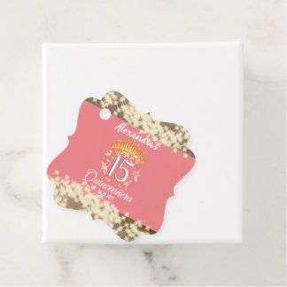 Sparkling Rose Gold Quinceñera Prinzessin Spanisch Geschenkanhänger