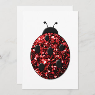 Sparkling rote Glitzern Ladybug personalisieren Einladung
