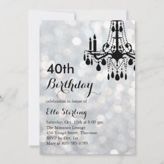 Sparkling Silver Ballroom 40. Geburtstag Einladung