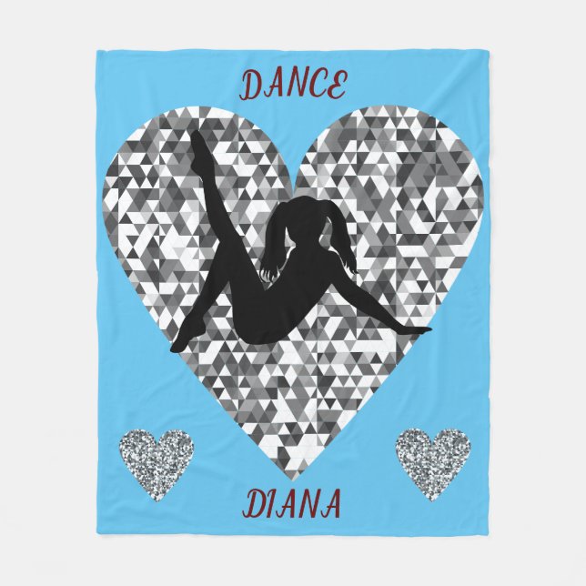 Sparkling Silver Heart Dance Fleecedecke (Vorderseite)
