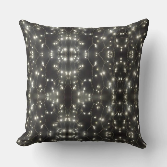 Sparkling Silver Lights Throw Pillow Kissen (Vorderseite)