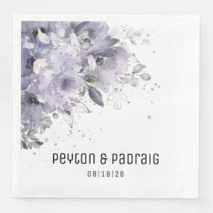 Sparkling Silver Mauve Wedding Dinner Napkins Serviette