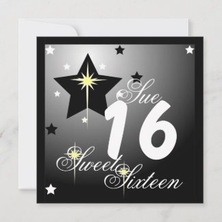 Sparkling Star 16 . Geburtstag-Customize Einladung