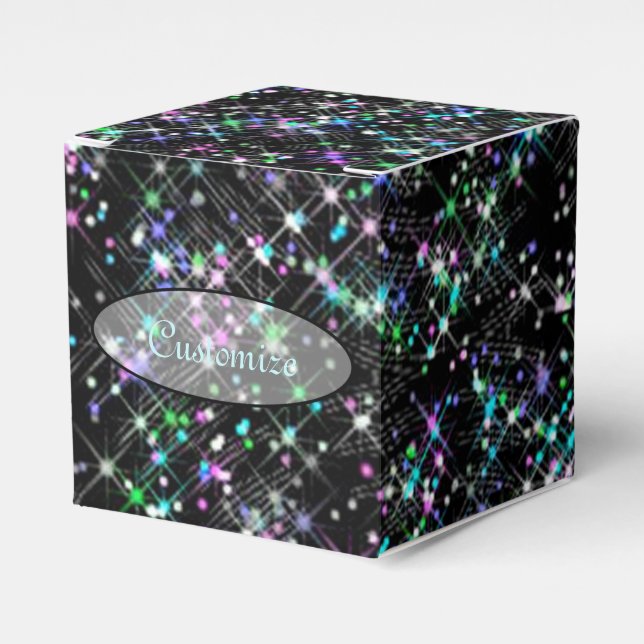 Sparkling Star Dust Cube Favor Box Geschenkschachtel (Vorderseite)