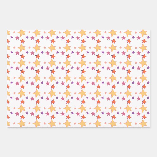 Sparkling Stars Gift Wrap Geschenkpapier Set (Vorderseite)