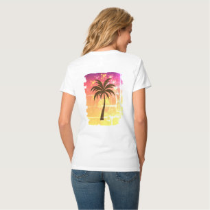 Sparkling Sunset Palm Tree Tropical Paradise Sil T-Shirt