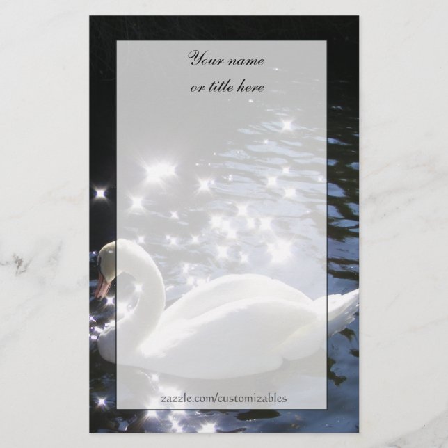 Sparkling Swan Stationery Briefpapier (Vorderseite)
