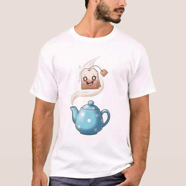 Sparkling Tea Bag & Polka Dot Pot T-Shirt (Vorderseite)