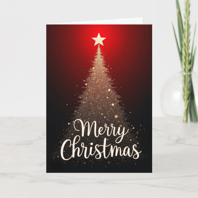 Sparkling Tree – Merry Christmas card Karte (Vorderseite)
