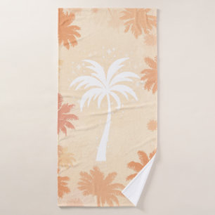 Sparkling Tropical Palm Tree Silhouette Badhandtuch Set