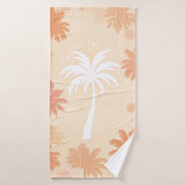 Sparkling Tropical Palm Tree Silhouette Badhandtuch Set (Badehandtuch)