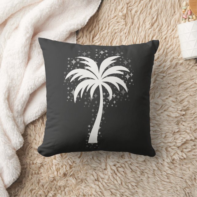 Sparkling Tropical Palm Tree Silhouette Kissen (Decke)