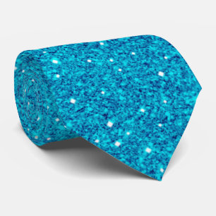 Sparkling Türkise Blue Glitzer Glam Neck Tie Krawatte