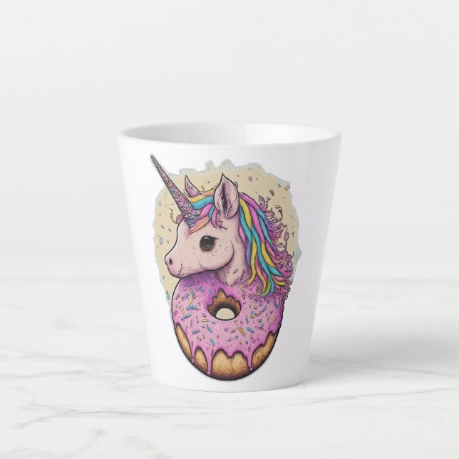 Sparkling Unicorn Donut Milchtasse (Vorderseite)