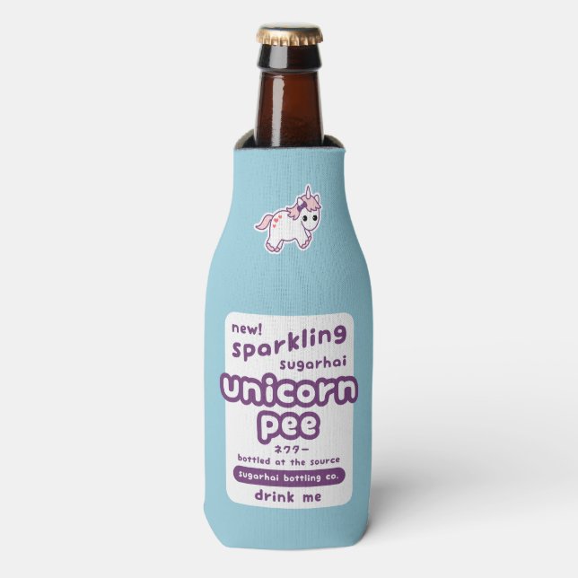 Sparkling Unicorn Pee Flaschenkühler (Flaschenvorderseite)