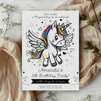 Sparkling Unicorn Traum Geburtstagsfeier Einladung