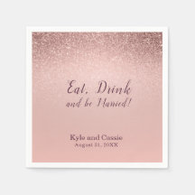 Sparkling Wedding Bar Cocktail Napkin