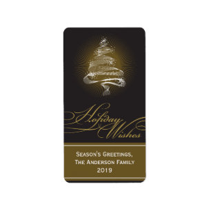 Sparkling Weihnachtsbaum Wirbel Weihnachtsgeschenk Adressaufkleber