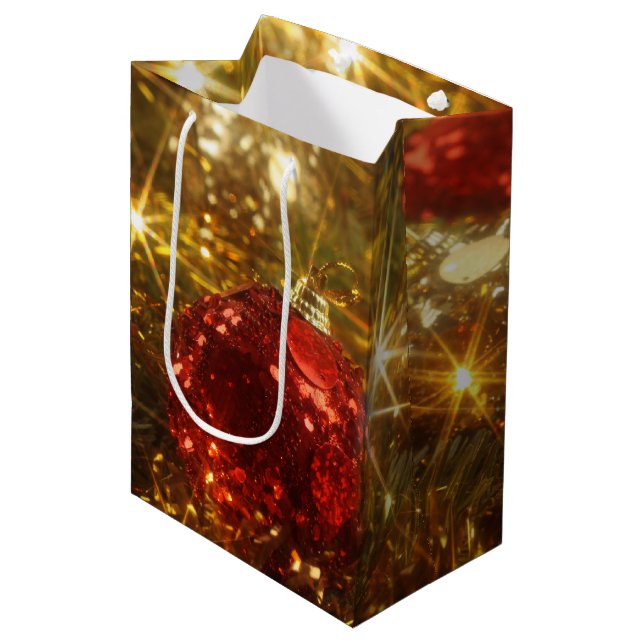 Sparkling Weihnachtsgeschenktasche Mittlere Geschenktüte (Vorderseite Schrägansicht)