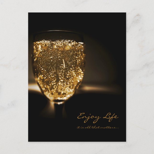 Sparkling Wein Champagner Inspiration Leben Postkarte (Vorderseite)