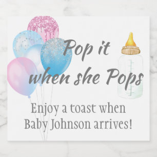 Sparkling Wine Baby Shower Toast Personalisiert Ba