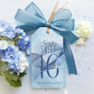 Sparkling-Wirbel 16 . Geburtstag Blue ID652 Geschenkanhänger