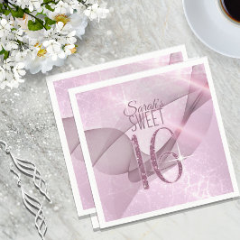 Sparkling-Wirbel 16 . Geburtstag Orchid Pink ID652 Serviette