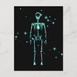 Sparkling X-Ray Skeleton - Aquamarin Postkarte