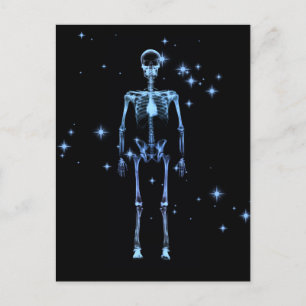 Sparkling X-Ray Skeleton - Blau Postkarte
