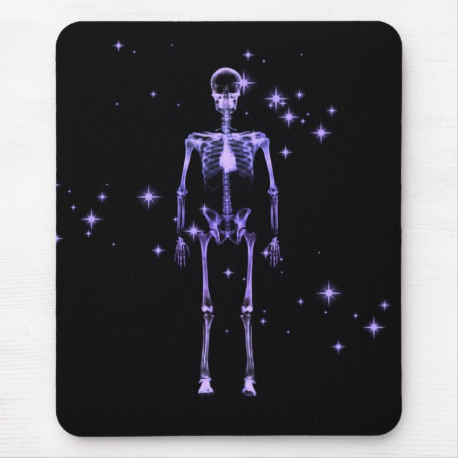 Sparkling X-Ray Skeleton - Lila Mousepad (Vorne)