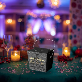 Sparkly Black Favor Box Geschenkschachtel
