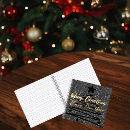 Sparkly Black Spiral Notebook Notizbuch