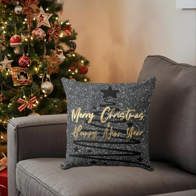 Sparkly Black Throw Pillow Kissen (Von Creator hochgeladen)