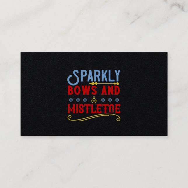 Sparkly Bows And Mistletoe Visitenkarte (Vorderseite)