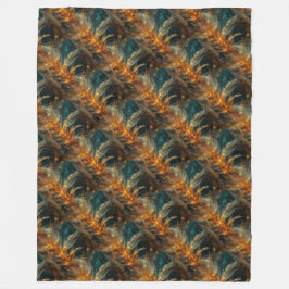 Sparkly brown feathers fleecedecke