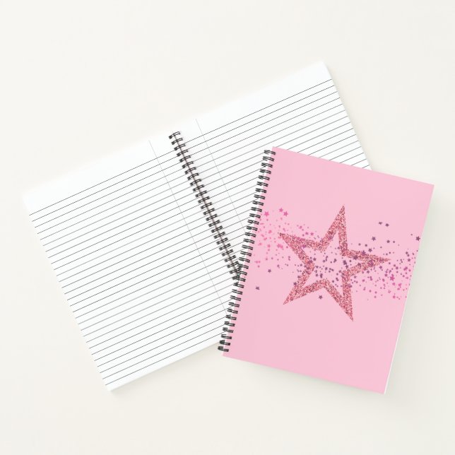 Sparkly Star Baby Pink pretty Notizbuch (Innenseite)