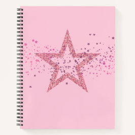 Sparkly Star Baby Pink pretty Notizbuch