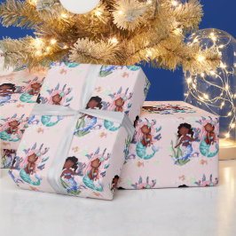 Sparkor American Mermaid Wrapping Paper Geschenkpapier