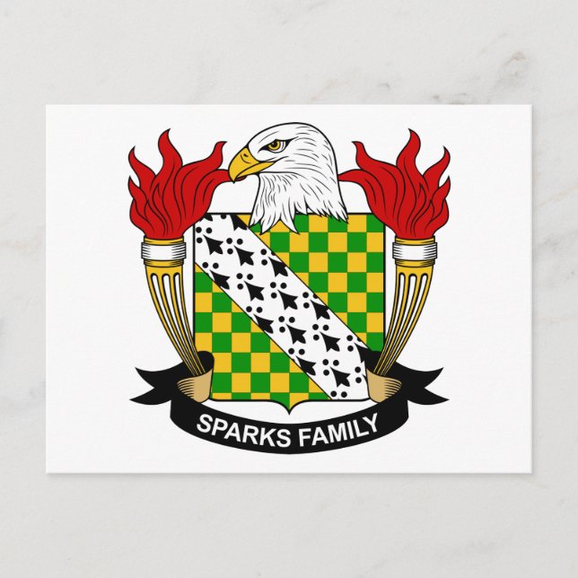 Sparks Familienwappen Postkarte (Vorderseite)