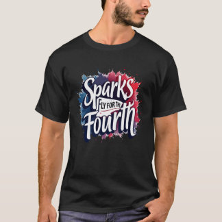 Sparks Fliegen für den Vierten T-Shirt