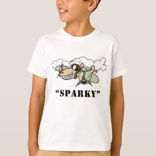 "Sparky"-Cartoon P-38 Ausschließliches Design T-Shirt
