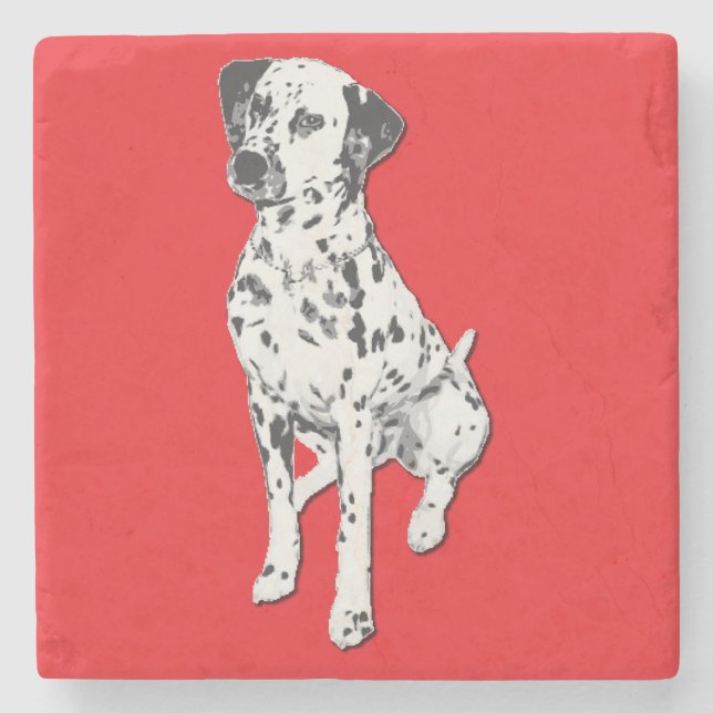 Sparky Dalmatiner Hund Steinuntersetzer (Vorderseite)
